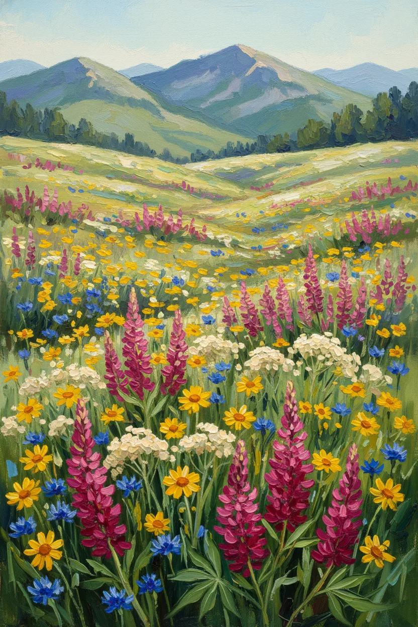 A sunny meadow filled with vibrant wildflowers